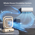 White USB Desk Fan, 5 Speeds Quiet Table Fan with 90° Oscillation, Plug-in Small Desktop Fan with Night Light for Bedroom, Home Office