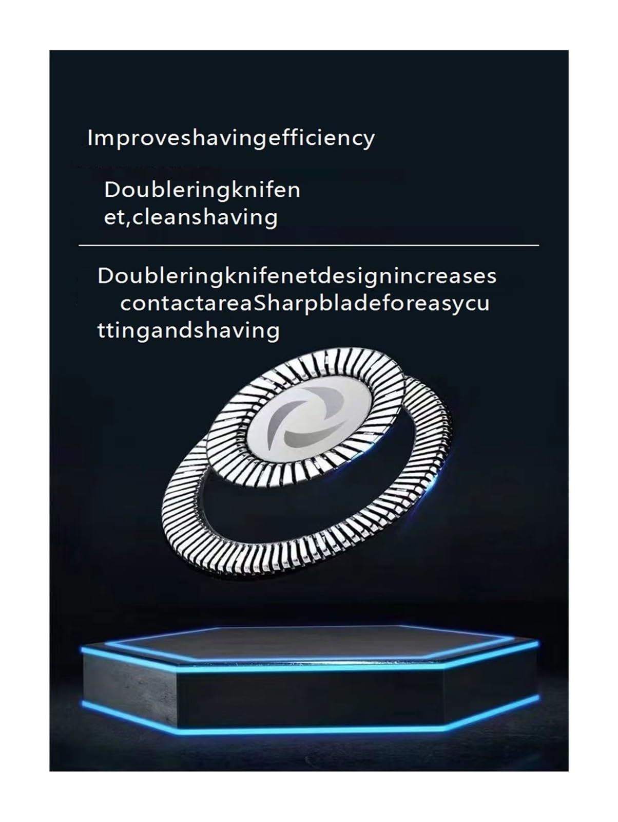 Black portable Mini Electric Shaver, Double Sided Design, Washable, LED Battery Display