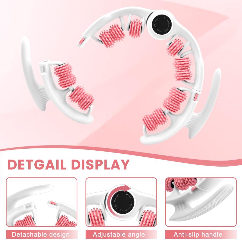 Pink leg massage roller clip, calf muscle relaxation and shaping tool, yoga fitness leg trainer, slimming leg muscle relaxer.