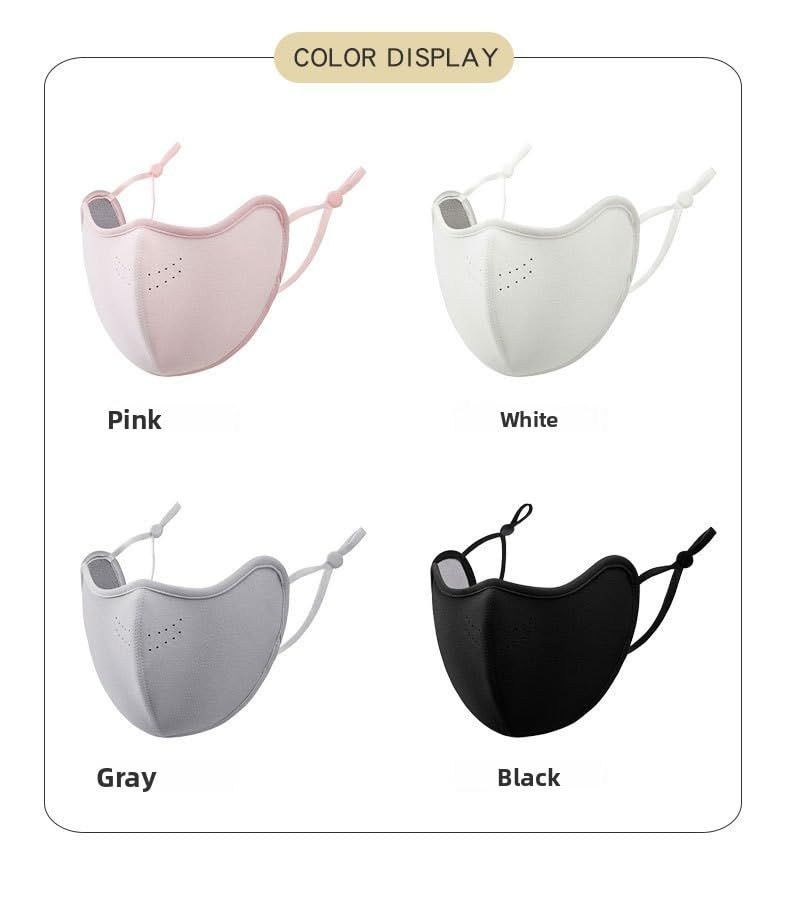 Gray thick plush warm mask with breathable holes, women's windproof and cold proof skiing mask, warm winter outdoor snow sports mask