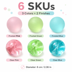 Clear Blue Coconut Oil Stress Ball, Slow Rising Non-Sticky Squishy Squeeze Ball, Soft Sensory Fidget Toy for Stress Relief, Relaxation and Focus