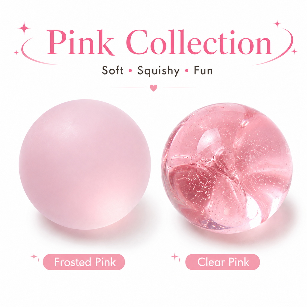 Clear Blue Coconut Oil Stress Ball, Slow Rising Non-Sticky Squishy Squeeze Ball, Soft Sensory Fidget Toy for Stress Relief, Relaxation and Focus
