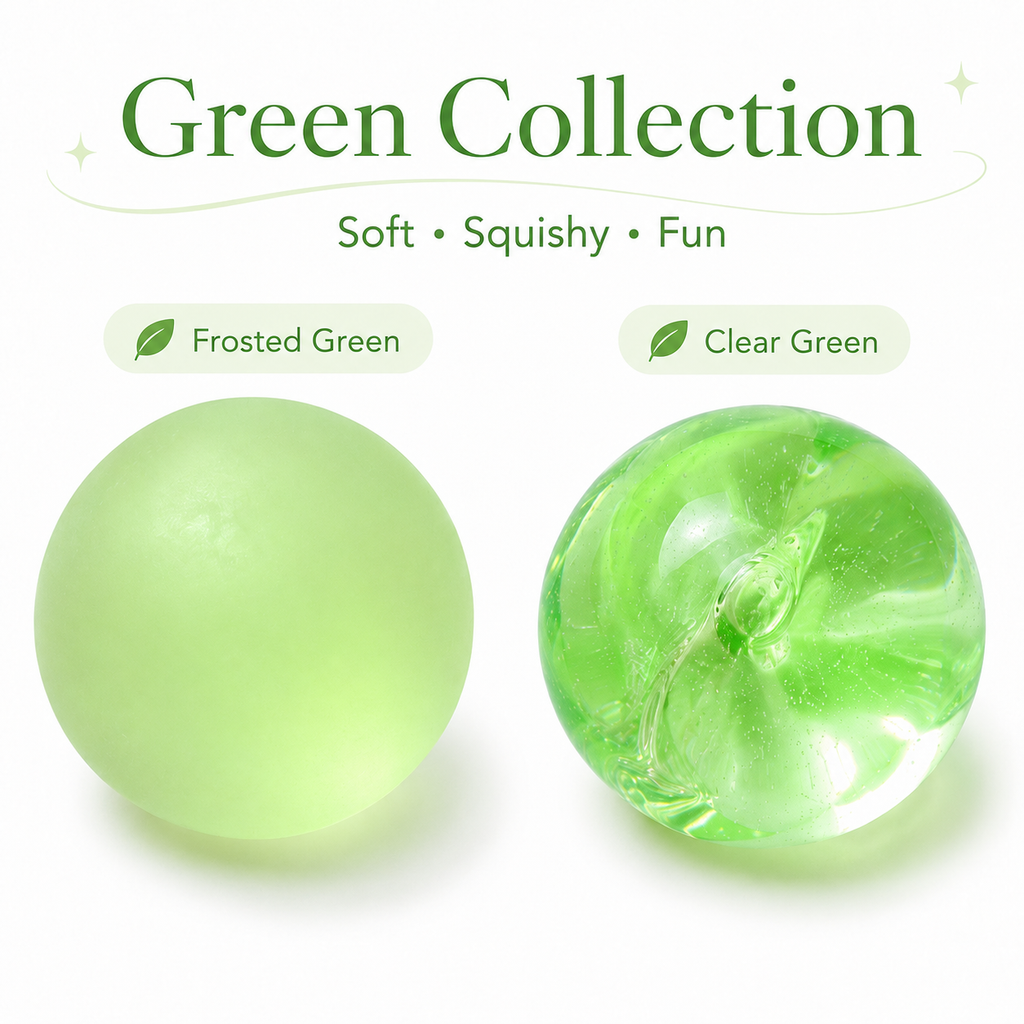 Clear Blue Coconut Oil Stress Ball, Slow Rising Non-Sticky Squishy Squeeze Ball, Soft Sensory Fidget Toy for Stress Relief, Relaxation and Focus
