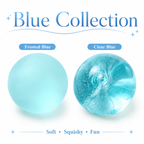 Frosted Blue Coconut Oil Stress Ball, Slow Rising Non-Sticky Squishy Squeeze Ball, Soft Sensory Fidget Toy for Stress Relief, Relaxation and Focus