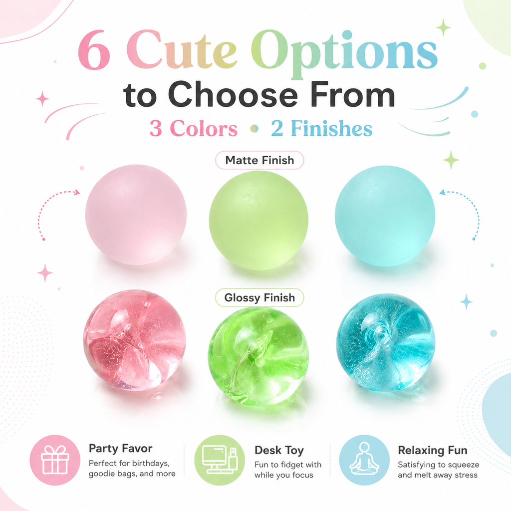 Frosted Green Coconut Oil Stress Ball, Slow Rising Non-Sticky Squishy Squeeze Ball, Soft Sensory Fidget Toy for Stress Relief, Relaxation and Focus