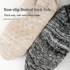 Extra thick white knitted slippers and socks for winter, fluffy cashmere warm floor socks, non-slip, comfortable and warm indoor socks, unisex.