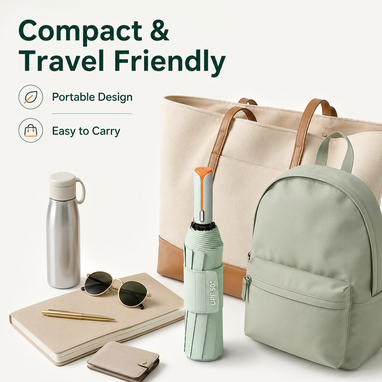 Dark green automatic travel umbrella with 72 ribs, large double-layered windproof and rainproof umbrella, portable folding sun umbrella, outdoor rain and sun protection.