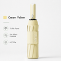 Yellow automatic travel umbrella with 72 ribs, large double-layered wind and rainproof umbrella, portable folding sun umbrella, outdoor rain and sun protection.