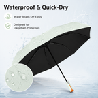 Gray automatic travel umbrella with 72 ribs, large double-layered weatherproof umbrella, portable folding sun umbrella, outdoor rain and sun protection.