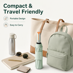 Gray automatic travel umbrella with 72 ribs, large double-layered weatherproof umbrella, portable folding sun umbrella, outdoor rain and sun protection.