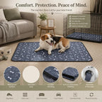 2pcs Grey Bone Print Pet Pad, Size L (70×50cm)