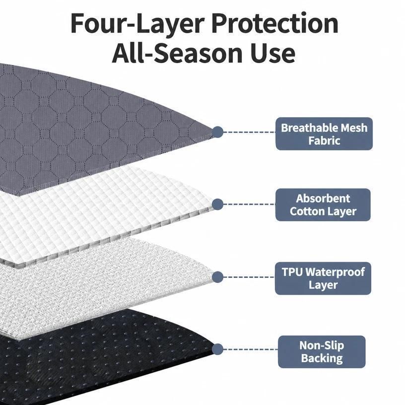2pcs Grey Bone Print Pet Pad, Size XL (100×70cm)