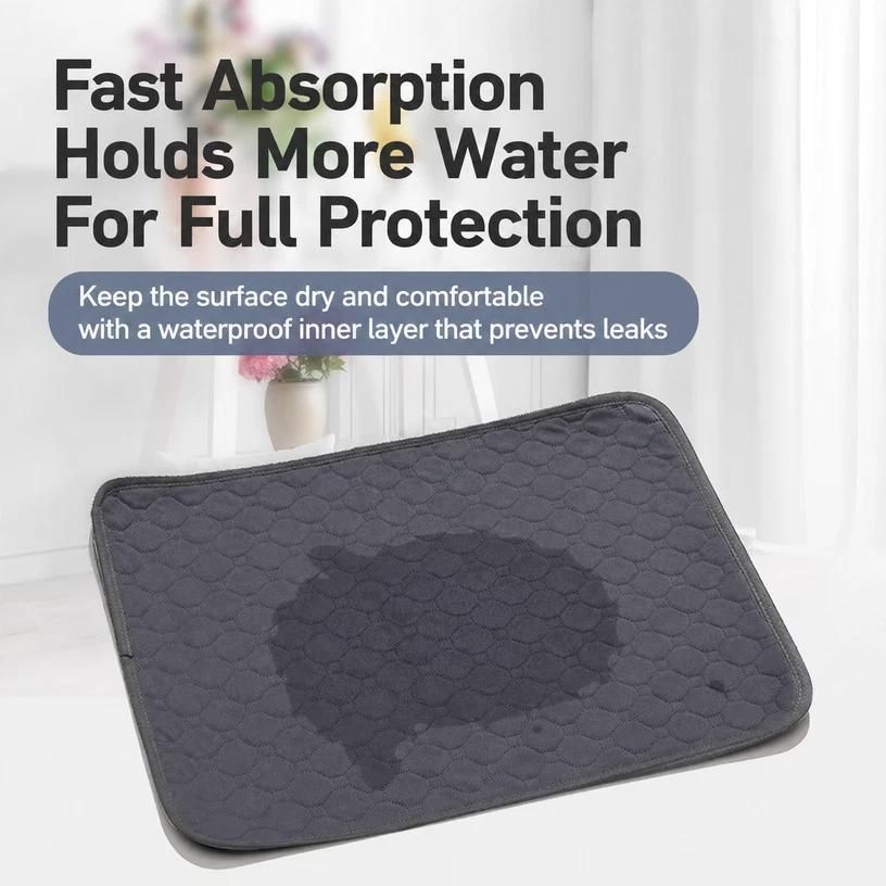 2pcs Grey Ice Silk Pet Pad, Size S (50×40cm)