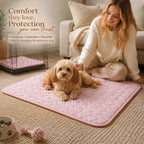 2pcs Pink Ice Silk Pet Pad, Size M (60×50cm)