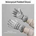 2 Pairs Thermal Gloves,Fleece Lined Lace - Light Grey