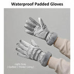 2 Pairs Thermal Gloves,Fleece Lined Lace - Light Grey