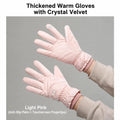 2 Pairs Thermal Gloves,Anti-slip - Light Pink