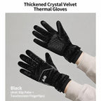 2 Pairs Thermal Gloves,Anti-slip - Black