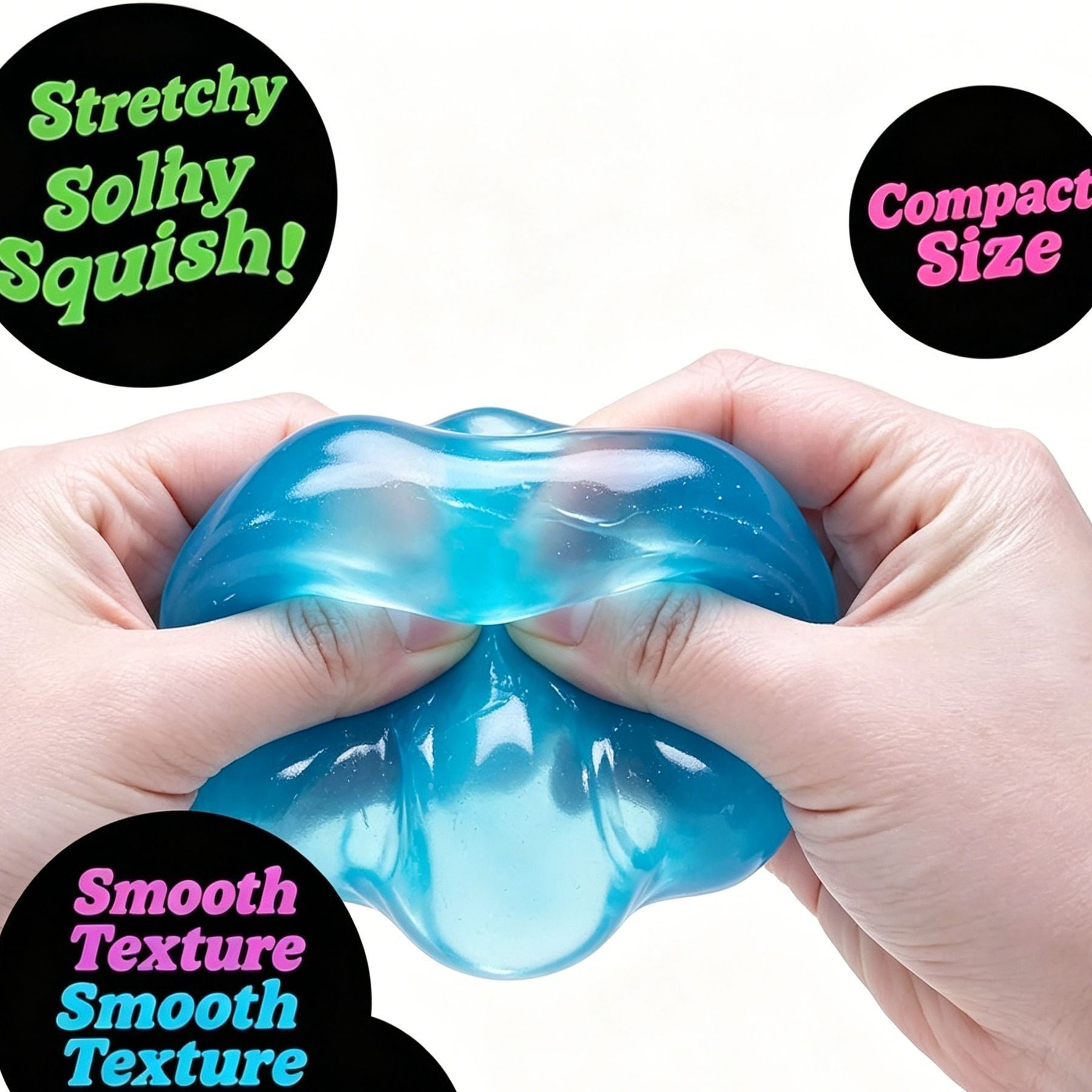 Soft Cube Squishy 5.6cm Mood Boost Fidget Toy (blue)