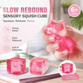 Pastel Pink Ice Cube Squishy 5cm, Light Calming Desk Fidget