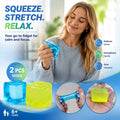 Mixed Blue & Green Ice Cube Squishy 5cm 2 Pack, Coastal Garden Chill Twin Set