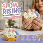 Tiny Kitten Egg Tart Squishy, Pocket-Sized Calming Fidget Toy