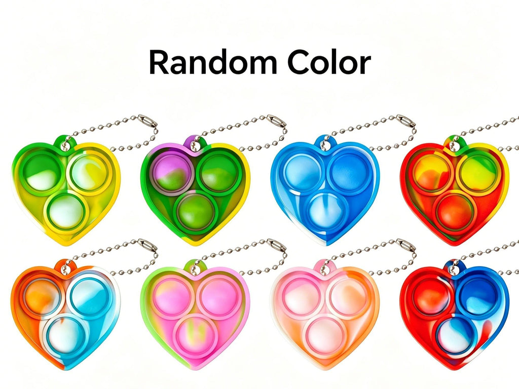 8pk 5cm Square Pop It Fidget Keychain