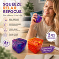 Bright Relax Marbled Blue + Marbled Orange Ice Cube Squishy 2 Pack