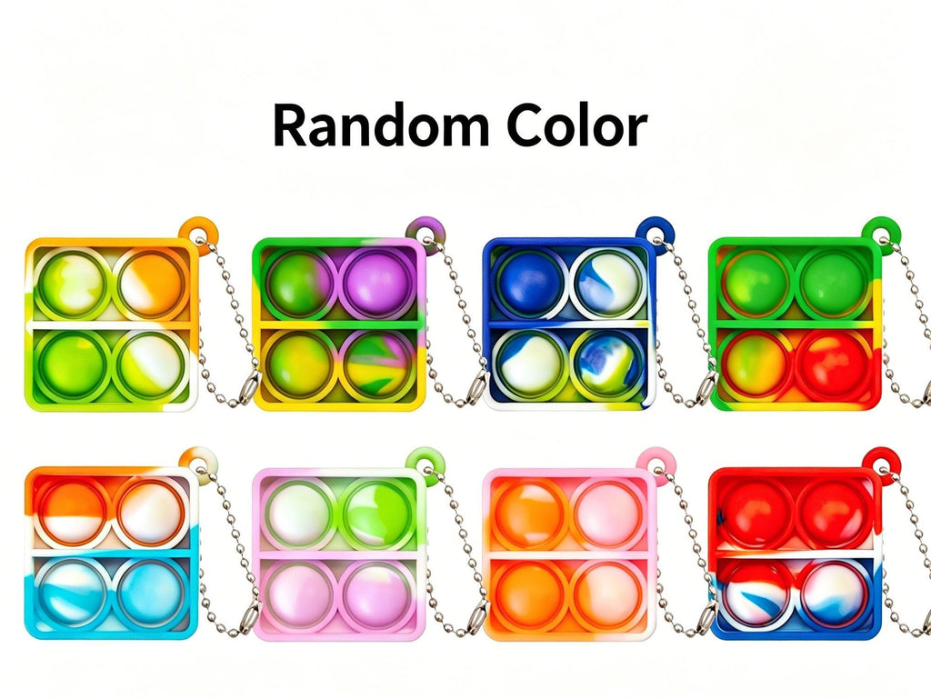 8pk 3cm Round Pop It Fidget Keychain