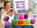 Soothing 5.5cm Solid Pink Ice Cube Squishy 4 Pack