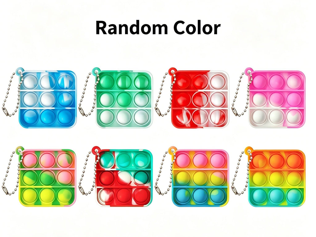 48pk Assorted Mixed Size Pop It Fidget Keychains