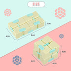 1pk Pastel Yellow Infinity Cube Fidget Toy Gift Box