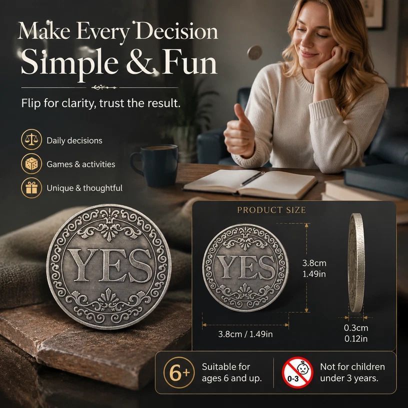 Sentimental Vintage Decision Coin Replica, Perfect Holiday Gift, 1 Pack