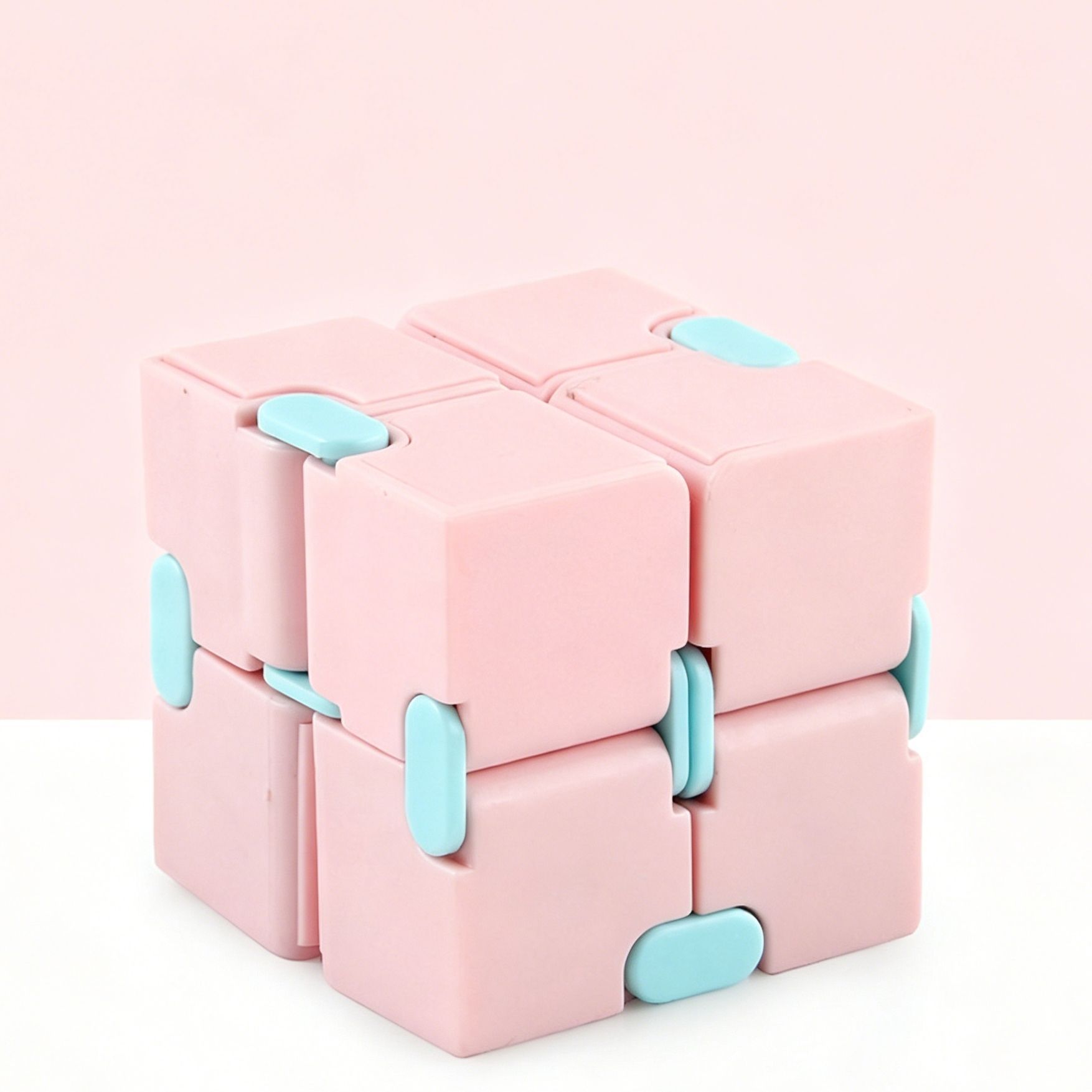 1pk Pastel Pink Infinity Cube Fidget Toy Gift Box