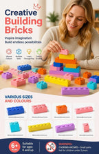 Gift-Worthy Mini Building Blocks DIY Puzzle Toy 2 Pack, 200pcs Color Box Pack (Separater & Instruction Included)