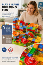 Gift Ready Marble Run Building Blocks DIY Puzzle Toy, 168pcs Small Track (Colour Box Pack)