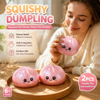 Stress Relief Giant Bun Squishy Glitter Pink 2 Pack, Matching Gift Set