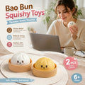 Stress Relief Duo Plain White & Plain Yellow Bun Squishy 2 Pack, Warm Daily Pair