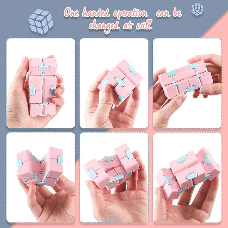 2pk Pastel Green & Yellow Infinity Fidget Cube