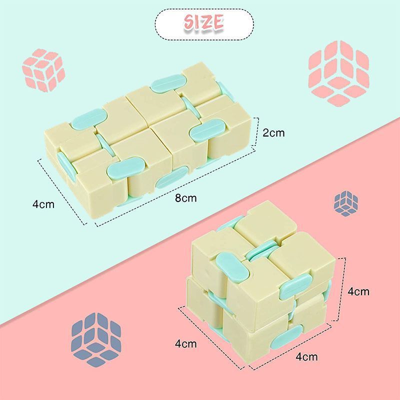 2pk Pastel Green & Yellow Infinity Fidget Cube