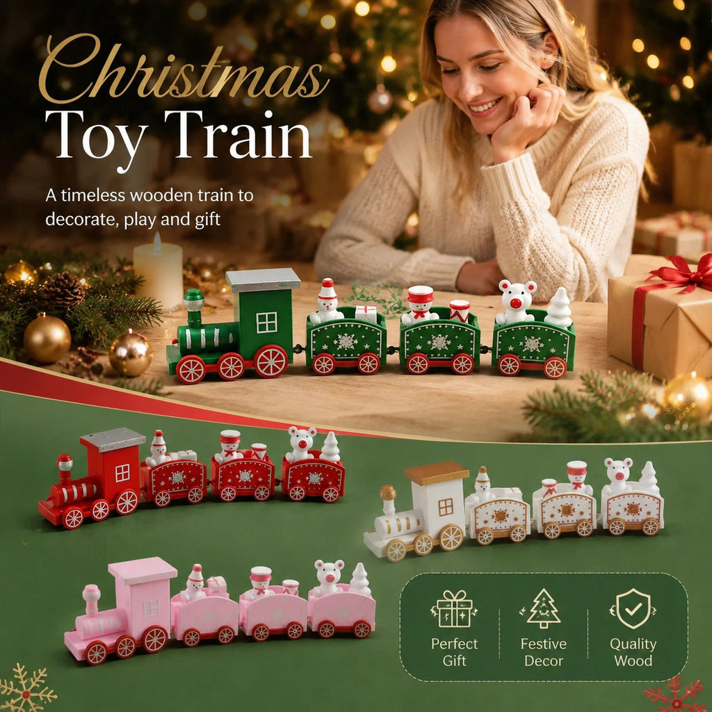 White Box Christmas Train Ornament 2 Pack, Decor Gift