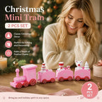 Pink Box Christmas Train Ornament 2 Pack, Cute Xmas Gift