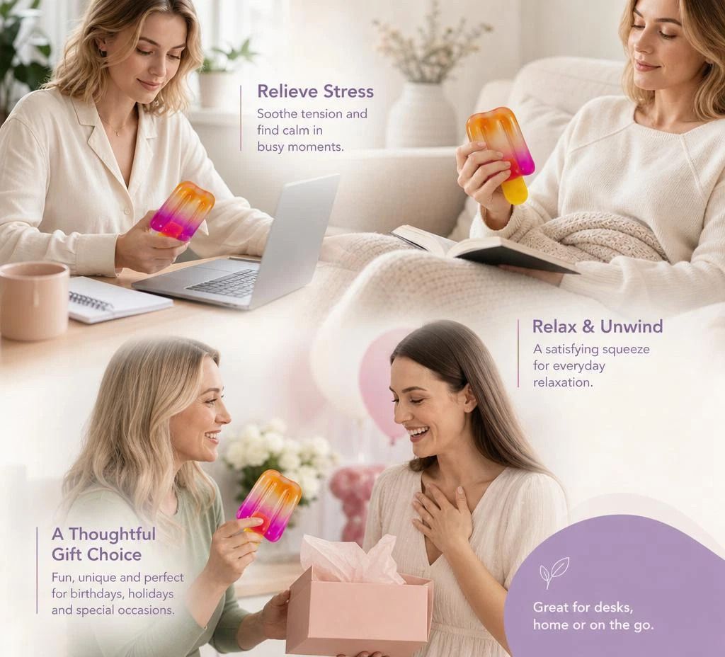 2 Pack Pink Ice Cube Squishy, Gentle Squish To Let Go Daily Worries, Stocking Pair