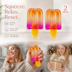 2 Pack Orange Popsicle Squishy, Twin Soft Touch To Brighten Mood, Gift Duo