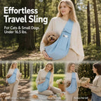 Breathable Cat Carrier Up To 16.5lbs, Light Blue With Phone Pocket, Fresh Refreshing Outdoor Bag