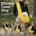 Solid Color Cat Carrier Up To 16.5lbs, Khaki With Phone Pocket, Flexible Multi-Use Travel Gift
