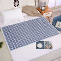 Senior Care Waterproof Bed Pad 100x150cm, Super Absorbent 4-Layer, Anti-Slip, Mini White Plaid, Minimalist Simple Look