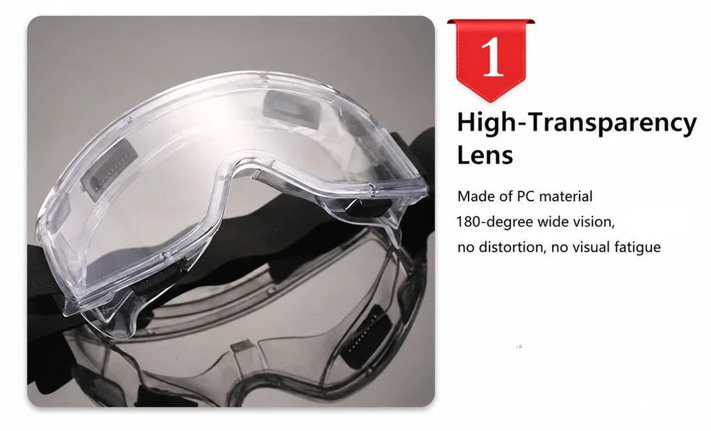 Caring Gift Anti-Fog Sports Goggles Wind Shield, Black Frame Clear Anti-Fog