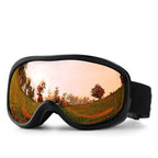Sweet Daily Surprise Professional Ski Eyewear, Dual Anti-Fog Structure Blocks Wind & Strong Reflected Light, Black Frame Orange Lens