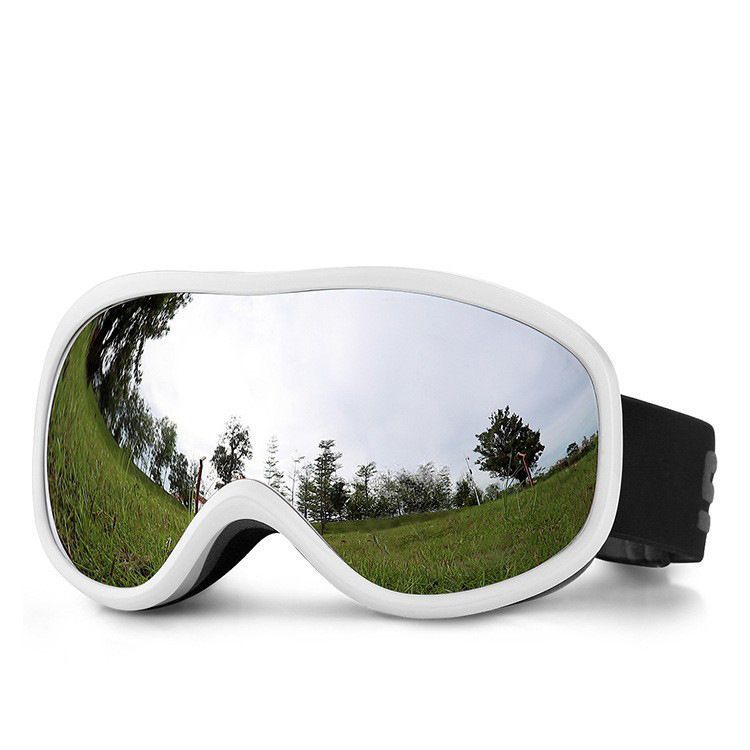Premium Keepsake Gift Ski Goggles, Full Anti-Reflective Coating & Smooth Air Circulation, White Frame Mercury Lens